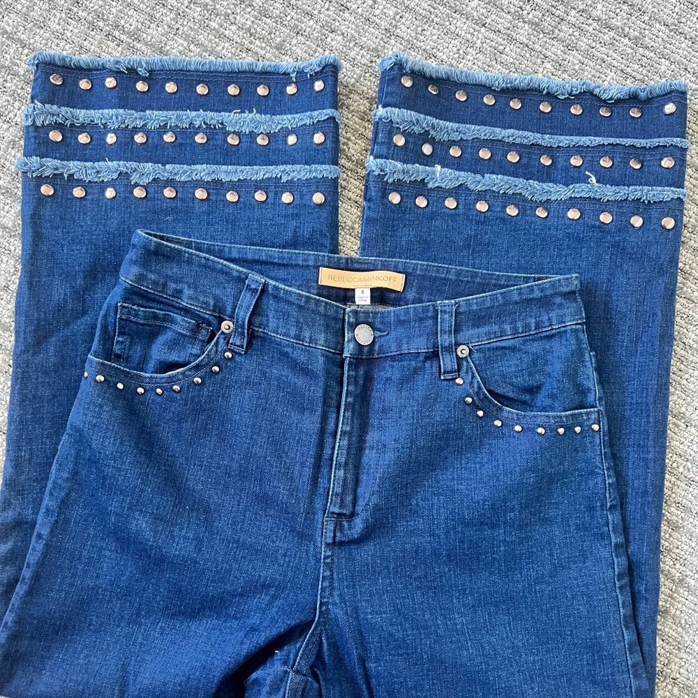 Rebecca Minkoff Studded Bellbottom Jeans Capri length